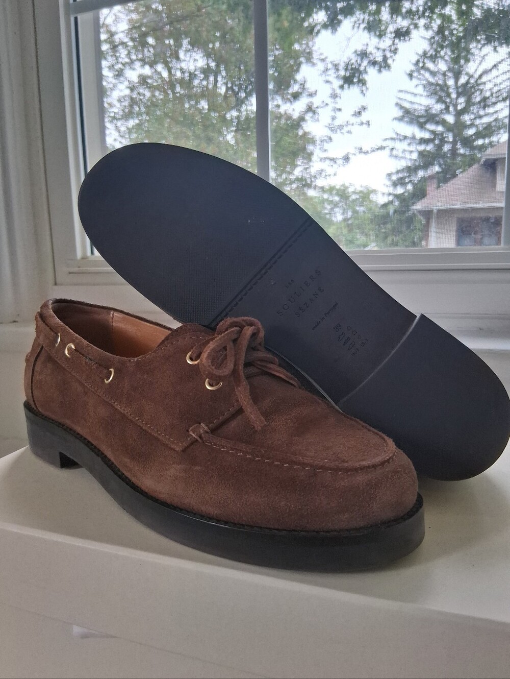 Sezane Womens Suede Caroline Loafers - Coffee Size 39/8 - Picture 3 of 4